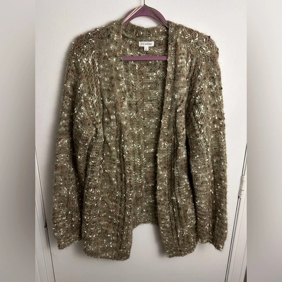 Blue Pepper Long Sleeve Cardigan Sweater loose knit grandmacore size Large - Picture 6 of 6